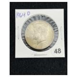 1964 D Kennedy Half Dollar Silver Coin