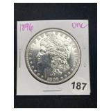 1896 UNC Morgan Silver Dollar Coin