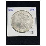 1921 UNC Morgan Silver Dollar Coin