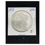 1921 UNC Morgan Silver Dollar Coin