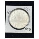 1965 Canadian Silver Dollar Coin