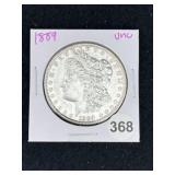1889 UNC Morgan Silver Dollar Coin