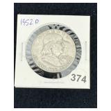1952 D Franklin Half Dollar Silver Coin