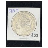 1921 S Morgan Silver Dollar Coin