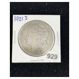 1921 S Morgan Silver Dollar Coin