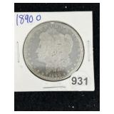 1890 O Morgan Silver Dollar Coin