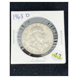 1963 D Franklin Half Dollar Silver Coin