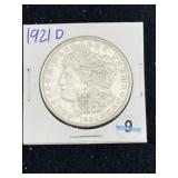 1921 D Morgan Silver Dollar Coin