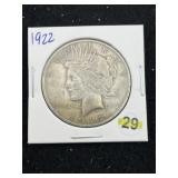 1922 Peace Silver Dollar Coin