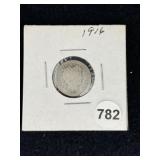 1916 Barber Dime Coin