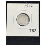 1916 Barber Dime Coin