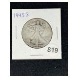 1943 S Walking Liberty Half Dollar Silver Coin