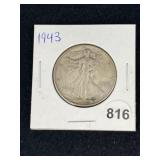 1943 Walking Liberty Half Dollar Silver Coin