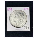 1889 UNC Morgan Silver Dollar Coin