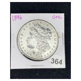 1896 UNC Morgan Silver Dollar Coin