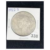 1922 S Peace Silver Dollar Coin