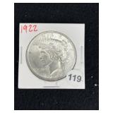 1922 Peace Silver Dollar Coin