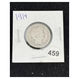 1914 Barber Quarter Coin