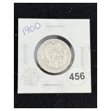 1900 Barber Quarter Coin