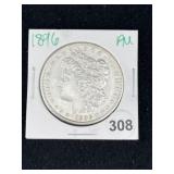 1896 AU Morgan Silver Dollar Coin