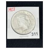 1922 Peace Silver Dollar Coin