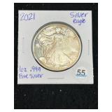 2021 Silver Eagle One Ounce .999 Fine Silver Coin