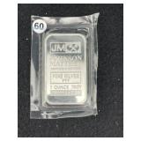 One Troy Ounce .999 Fine Silver Bar