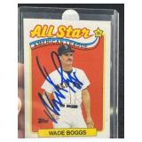 Wade Boggs Hand Signed Authentic Autograph Basebal