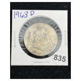 1963 D Franklin Half Dollar Silver Coin