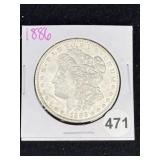 1886 Morgan Silver Dollar Coin