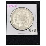 1880 S Morgan Silver Dollar Coin
