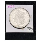 1880 S Morgan Silver Dollar Coin