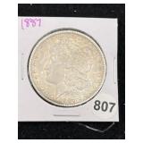 1887 Morgan Silver Dollar Coin
