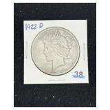 1922 D Peace Silver Dollar Coin