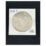 1923 S Peace Silver Dollar Coin