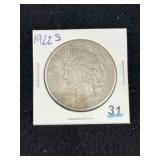 1922 S Peace Silver Dollar Coin
