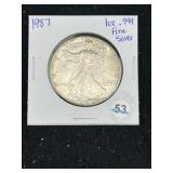 1987 Silver Eagle One Ounce .999 Fine Silver Coin