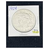 1924 Peace Silver Dollar Coin