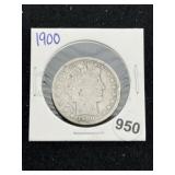 1900 Barber Half Dollar Silver Coin