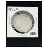 1907 O Barber Half Dollar Silver Coin