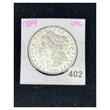 1884 UNC Morgan Silver Dollar Coin