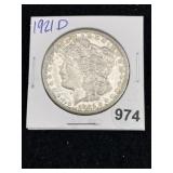 1921 D Morgan Silver Dollar Coin