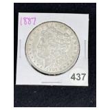 1887 Morgan Silver Dollar Coin