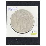 1926 D Peace Silver Dollar Coin