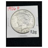 1926 D Peace Silver Dollar Coin