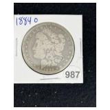 1884 O Morgan Silver Dollar Coin
