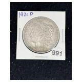 1921 D Morgan Silver Dollar Coin