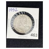 1952 Franklin Half Dollar Silver Coin