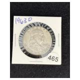 1963 D Franklin Half Dollar Silver Coin