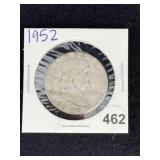 1952 Franklin Half Dollar Silver Coin